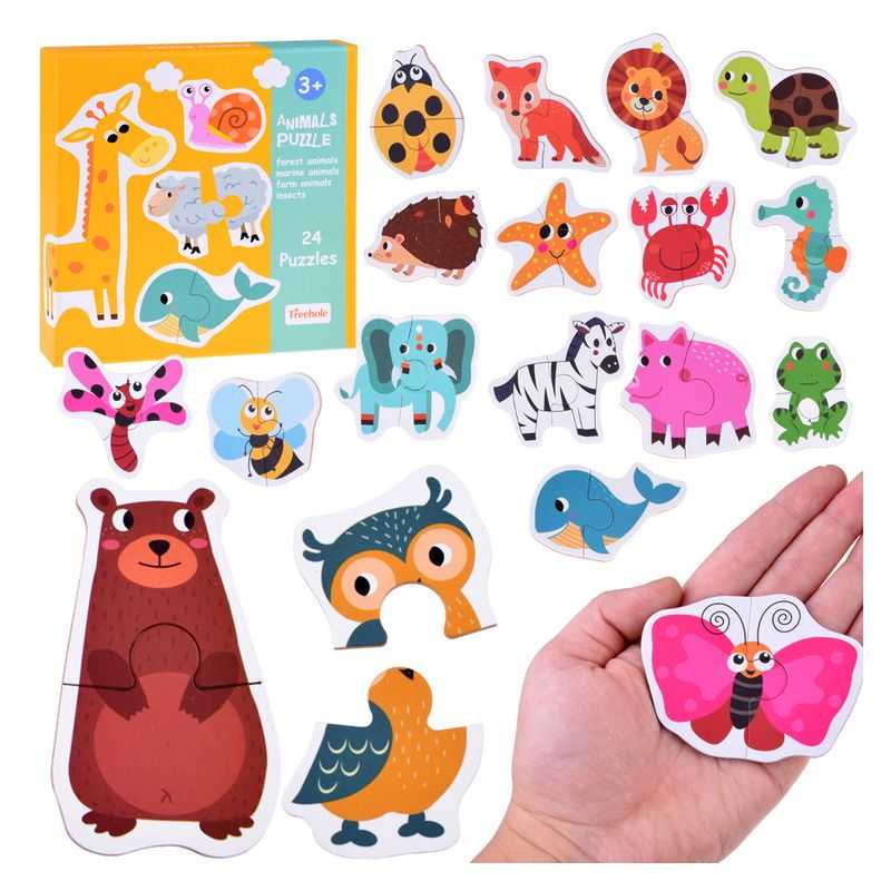 Farebné puzzle Zvieratká 24 ks