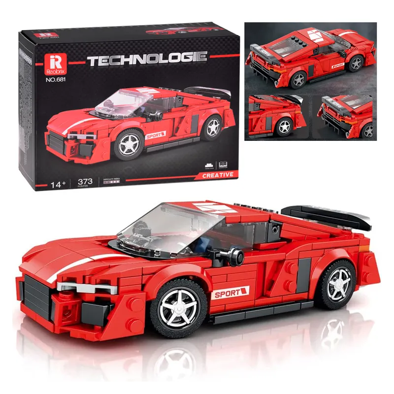 stavebnica Športové auto coupe, červené 373ks
